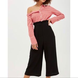Topshop PETITE Ruffle Wide Leg Trousers